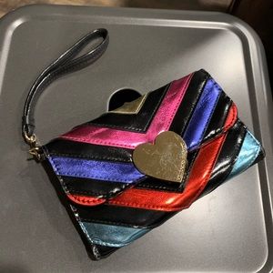 Victoria Secret black pink heart clutch wallet